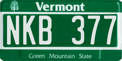 VT license plate NKB377