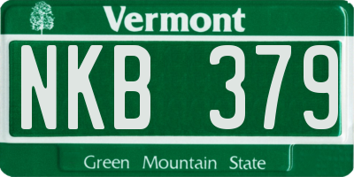 VT license plate NKB379