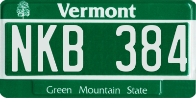 VT license plate NKB384