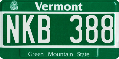 VT license plate NKB388
