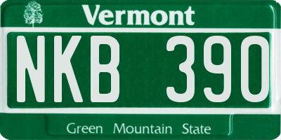 VT license plate NKB390