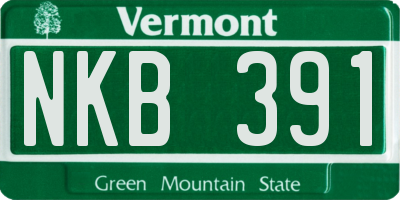 VT license plate NKB391