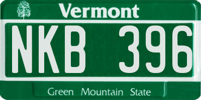 VT license plate NKB396