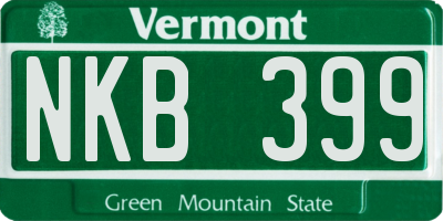 VT license plate NKB399