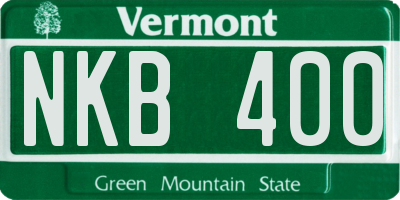 VT license plate NKB400