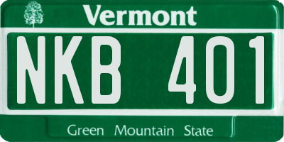 VT license plate NKB401