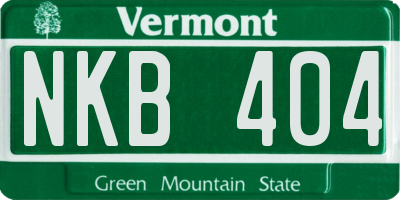 VT license plate NKB404