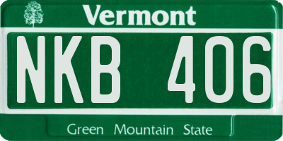 VT license plate NKB406