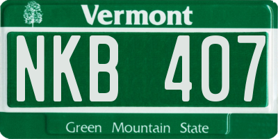 VT license plate NKB407