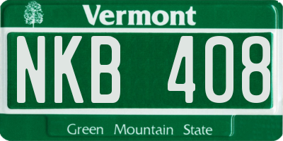 VT license plate NKB408