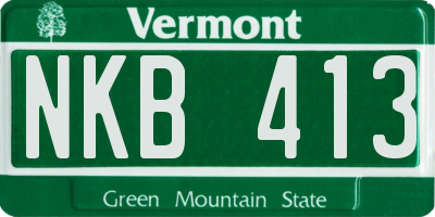VT license plate NKB413