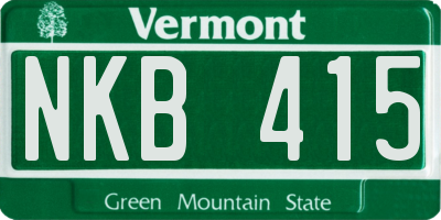 VT license plate NKB415