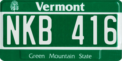 VT license plate NKB416