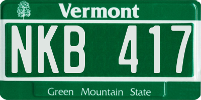 VT license plate NKB417