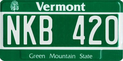 VT license plate NKB420