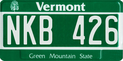 VT license plate NKB426