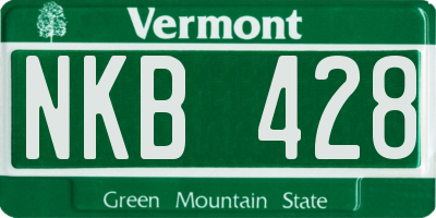 VT license plate NKB428