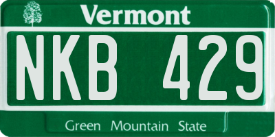 VT license plate NKB429