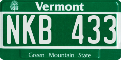 VT license plate NKB433