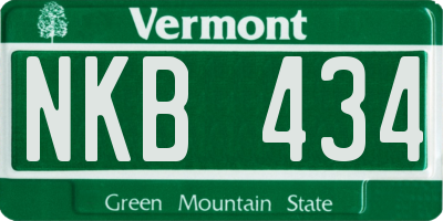 VT license plate NKB434