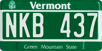 VT license plate NKB437