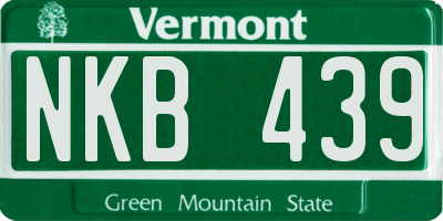 VT license plate NKB439