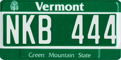 VT license plate NKB444