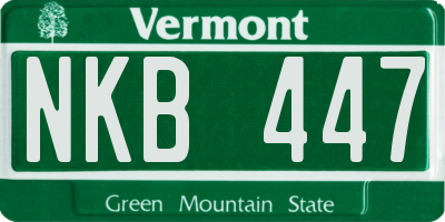 VT license plate NKB447