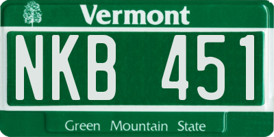 VT license plate NKB451