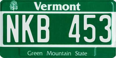 VT license plate NKB453