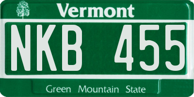 VT license plate NKB455