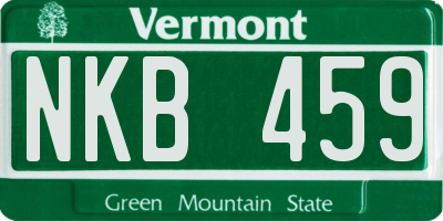 VT license plate NKB459
