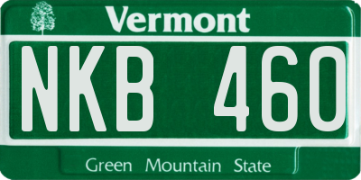 VT license plate NKB460