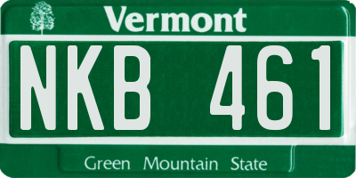 VT license plate NKB461