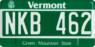 VT license plate NKB462
