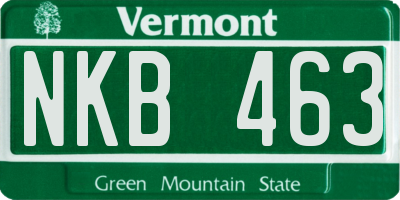 VT license plate NKB463