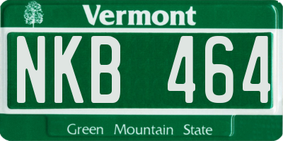 VT license plate NKB464