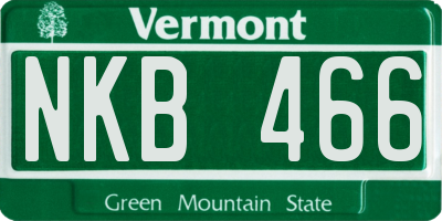 VT license plate NKB466