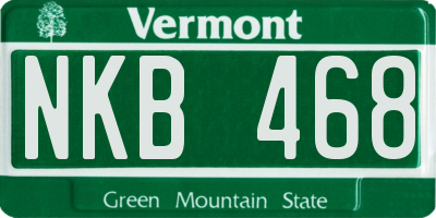 VT license plate NKB468