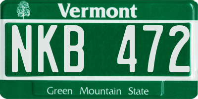 VT license plate NKB472