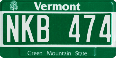 VT license plate NKB474