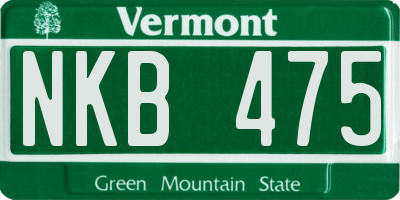 VT license plate NKB475