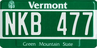 VT license plate NKB477