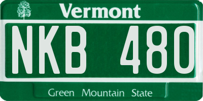 VT license plate NKB480