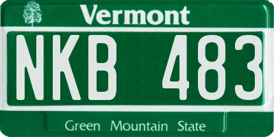 VT license plate NKB483