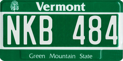 VT license plate NKB484
