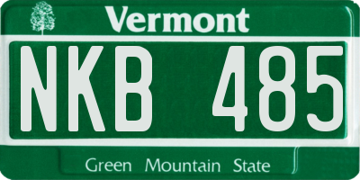 VT license plate NKB485