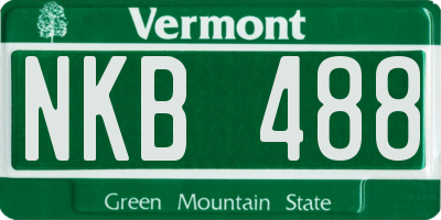 VT license plate NKB488