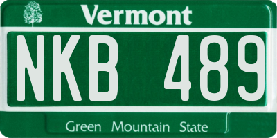 VT license plate NKB489