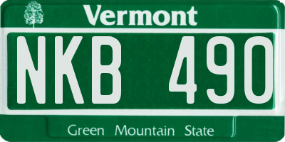 VT license plate NKB490